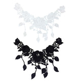 Maxbell 2Pcs Vintage Flower Lace Applique Neck Collar Fabric Sewing Craft Trims DIY