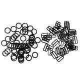 Maxbell 200pcs Metal Bra Lingerie Strap Sewing Clip O Rings Fig 8 Slider Black 10mm