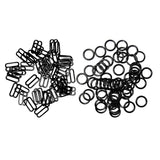Maxbell 200pcs Metal Bra Lingerie Strap Sewing Clip O Rings Fig 8 Slider Black 10mm