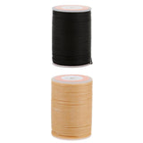 Maxbell 2pcs 113M 0.55mm Leather Sewing Round Waxed Thread Wax Cord Hand Stitching