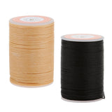 Maxbell 2pcs 113M 0.55mm Leather Sewing Round Waxed Thread Wax Cord Hand Stitching