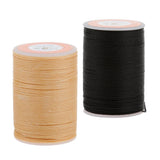 Maxbell 2pcs 113M 0.55mm Leather Sewing Round Waxed Thread Wax Cord Hand Stitching