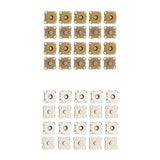 Maxbell 20 Sets Magnetic Bag Clasps for Craft Clothing Bag DIY 14mm Bronze & Silver