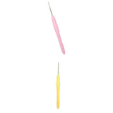 Maxbell 2pcs Soft Grip Handle Iron Metal Crochet Hook for Sewing Crafts 1.0mm 1.5mm