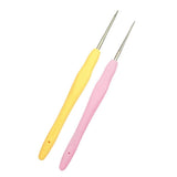 Maxbell 2pcs Soft Grip Handle Iron Metal Crochet Hook for Sewing Crafts 1.0mm 1.5mm