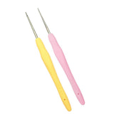 Maxbell 2pcs Soft Grip Handle Iron Metal Crochet Hook for Sewing Crafts 1.0mm 1.5mm