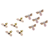Maxbell 10 Pieces Mixed Bee Rhinestone Flatback Buttons Scrapbooking Embellishments