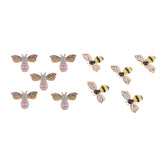 Maxbell 10 Pieces Mixed Bee Rhinestone Flatback Buttons Scrapbooking Embellishments