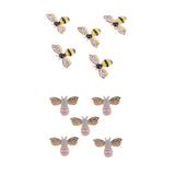 Maxbell 10 Pieces Mixed Bee Rhinestone Flatback Buttons Scrapbooking Embellishments