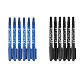 Maxbell 12Pcs Tattoo Pen Tattoo Skin Marker Marking Scribe Pen Fine Tip Black & Blue
