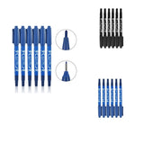 Maxbell 12Pcs Tattoo Pen Tattoo Skin Marker Marking Scribe Pen Fine Tip Black & Blue