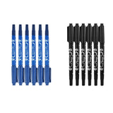 Maxbell 12Pcs Tattoo Pen Tattoo Skin Marker Marking Scribe Pen Fine Tip Black & Blue