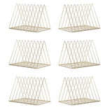 Maxbell 6pcs Metal Desk Book Holder Modern Minimalist Bookshelf for Home Office Gold