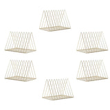 Maxbell 6pcs Metal Desk Book Holder Modern Minimalist Bookshelf for Home Office Gold