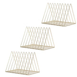 Maxbell 3pcs Metal Desk Book Holder Modern Minimalist Bookshelf for Home Office Gold