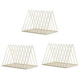 Maxbell 3pcs Metal Desk Book Holder Modern Minimalist Bookshelf for Home Office Gold