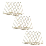 Maxbell 3pcs Metal Desk Book Holder Modern Minimalist Bookshelf for Home Office Gold