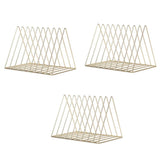 Maxbell 3pcs Metal Desk Book Holder Modern Minimalist Bookshelf for Home Office Gold
