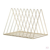 Maxbell 3pcs Metal Desk Book Holder Modern Minimalist Bookshelf for Home Office Gold