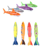 Maxbell 8Pcs Colorful Diving Sticks Kids Swimming Underwater Toy Gift Shark Torpedo