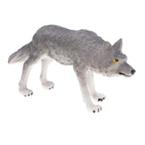 Maxbell 2x Plastic Animal Model Figurines for Kids Gift Home Decor - Grey Wolves