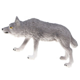 Maxbell 2x Plastic Animal Model Figurines for Kids Gift Home Decor - Grey Wolves