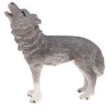 Maxbell 2x Plastic Animal Model Figurines for Kids Gift Home Decor - Grey Wolves