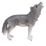 Maxbell 2x Plastic Animal Model Figurines for Kids Gift Home Decor - Grey Wolves