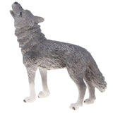 Maxbell 2x Plastic Animal Model Figurines for Kids Gift Home Decor - Grey Wolves