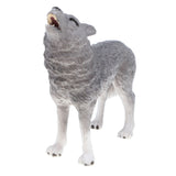 Maxbell 2x Plastic Animal Model Figurines for Kids Gift Home Decor - Grey Wolves
