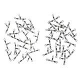 Maxbell 40pcs Stainless Steel 3 Way Triple Barrel Swivel Fishing Connector 23mm 28mm