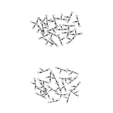 Maxbell 40pcs Stainless Steel 3 Way Triple Barrel Swivel Fishing Connector 23mm 28mm