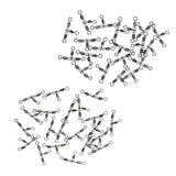 Maxbell 40pcs Stainless Steel 3 Way Triple Barrel Swivel Fishing Connector 23mm 28mm