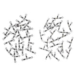 Maxbell 40pcs Stainless Steel 3 Way Triple Barrel Swivel Fishing Connector 23mm 28mm
