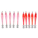 Maxbell 10pcs Squid Lure Jig Hook Lure Hard Plastic Baits Glow in Dark Fishing Tool