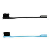 Maxbell 2x Double Sided Edge Brush Comb Edge Control Travel Hairbrush Black Blue