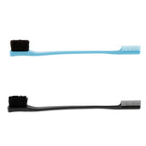 Maxbell 2x Double Sided Edge Brush Comb Edge Control Travel Hairbrush Black Blue