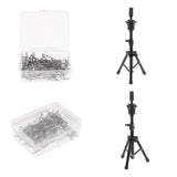 Maxbell 2PCS Mannequin Training Practice Head Holder Tripod Stand+T Needle Pin Set