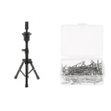 Maxbell Cosmetology Mannequin Manikin Practice Head Holder Tripod Stand+T Needle Pin