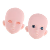 Maxbell 2 Pieces 1/4 Female Bjd Doll Head Sculpt Ball-Jointed Doll Body Parts