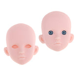 Maxbell 2 Pieces 1/4 Female Bjd Doll Head Sculpt Ball-Jointed Doll Body Parts