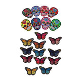 Maxbell 20pcs Mixed Embroidered Skull Butterfly Applique Sew Iron on Patches
