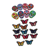 Maxbell 20pcs Mixed Embroidered Skull Butterfly Applique Sew Iron on Patches