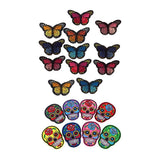Maxbell 20pcs Mixed Embroidered Skull Butterfly Applique Sew Iron on Patches