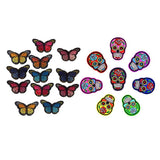 Maxbell 20pcs Mixed Embroidered Skull Butterfly Applique Sew Iron on Patches