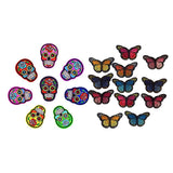Maxbell 20pcs Mixed Embroidered Skull Butterfly Applique Sew Iron on Patches