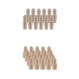 Maxbell 40 Piece Unfinished Wood DIY Family People Wooden Peg Dolls Bodies 60mm 35mm