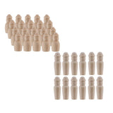 Maxbell 40 Piece Unfinished Wood DIY Family People Wooden Peg Dolls Bodies 60mm 35mm