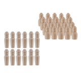Maxbell 40 Piece Unfinished Wood DIY Family People Wooden Peg Dolls Bodies 60mm 35mm