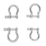 Maxbell 4Pcs Marine Boat Chain Rigging Bow Shackle 304 Stainless Steel 6mm & 8mm